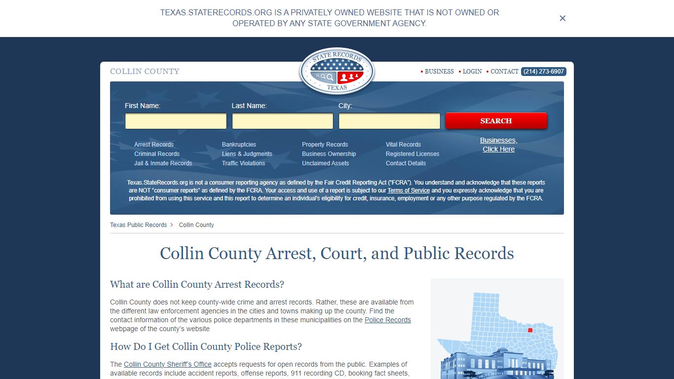 Collin County Arrest, Court, and Public Records